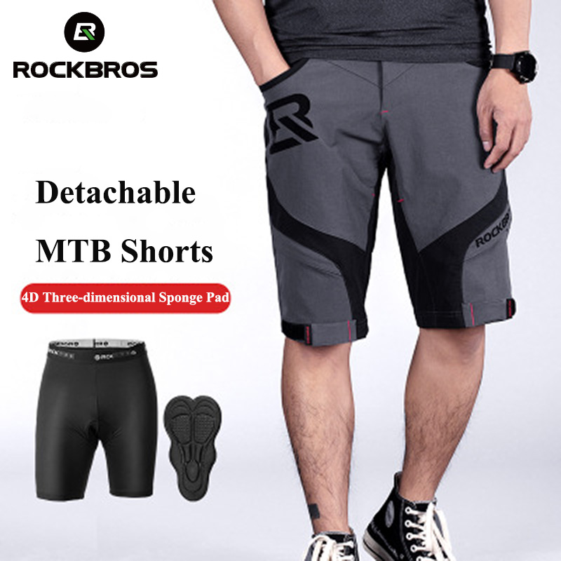 Mountain Biking Shorts Women - ROCKBROS 2-in-1 Herren DH MTB Shorts