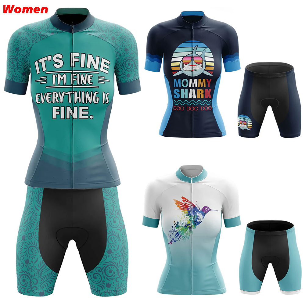 Mountain Biking Shorts Women - I'm Fine Polyester Fahrradbekleidung Uniform Jersey