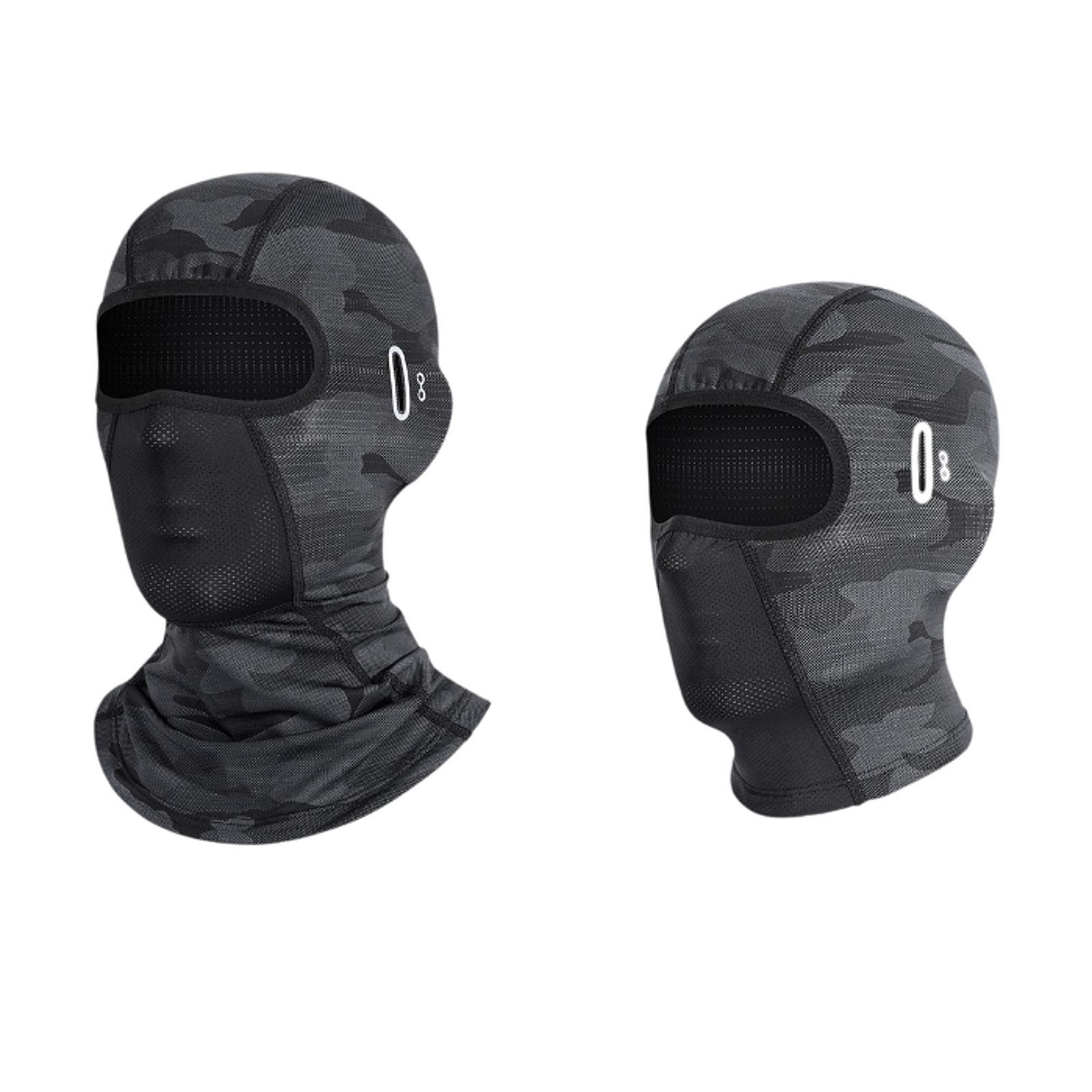 Mountain Biking Full Face Helmet - Ganzgesichts-Sturmhaube, atmungsaktive Sommer-Helmunterlage, Sonnenschutz-Kopfbedeckung für Männer,