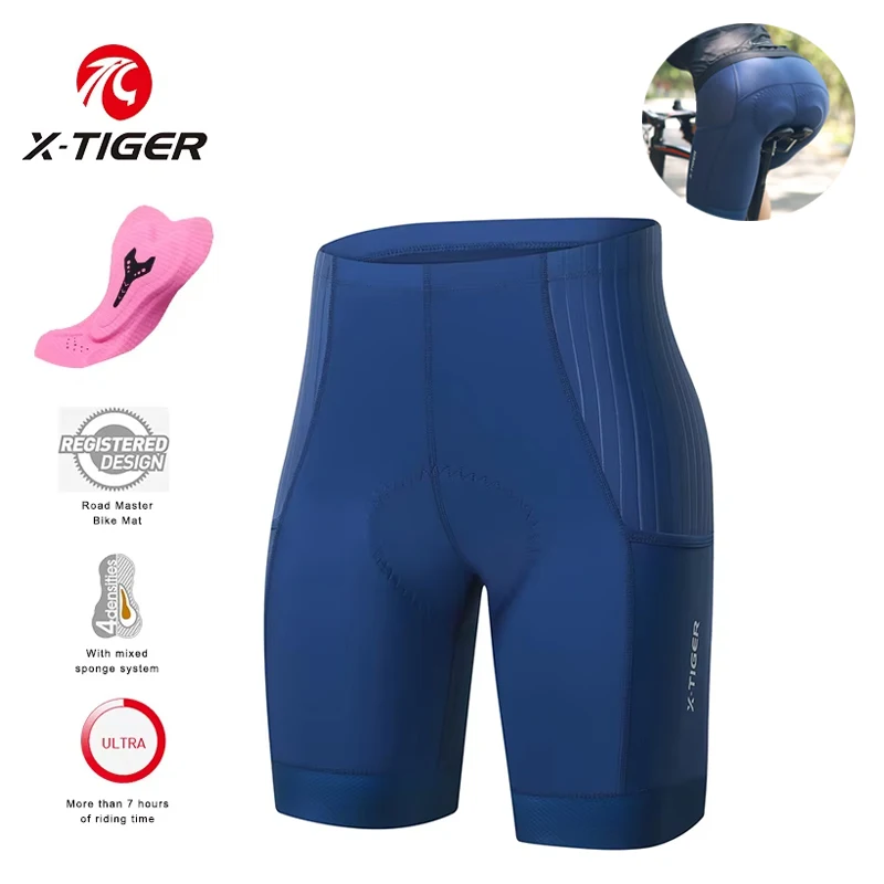 Mountain Biking Shorts Women - X-TIGER Damen Radhose Trägerhose Rennrad Mountainbike