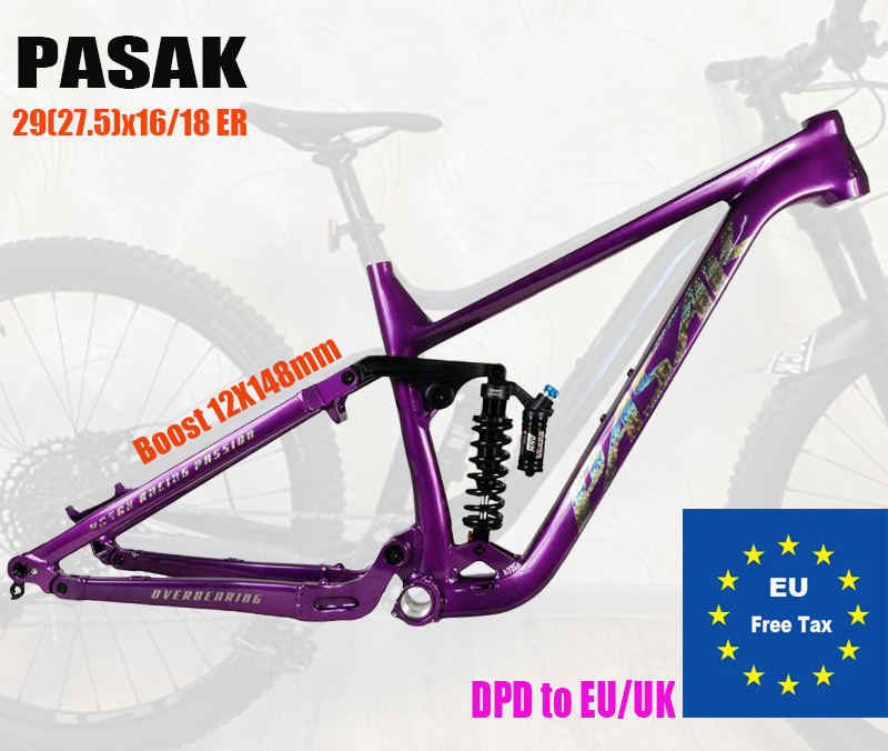 Mountain Biking Track - Fahrrad-Softtail-Rahmen, ENDURO, Vollgefedert, Aluminium, MTB, DH