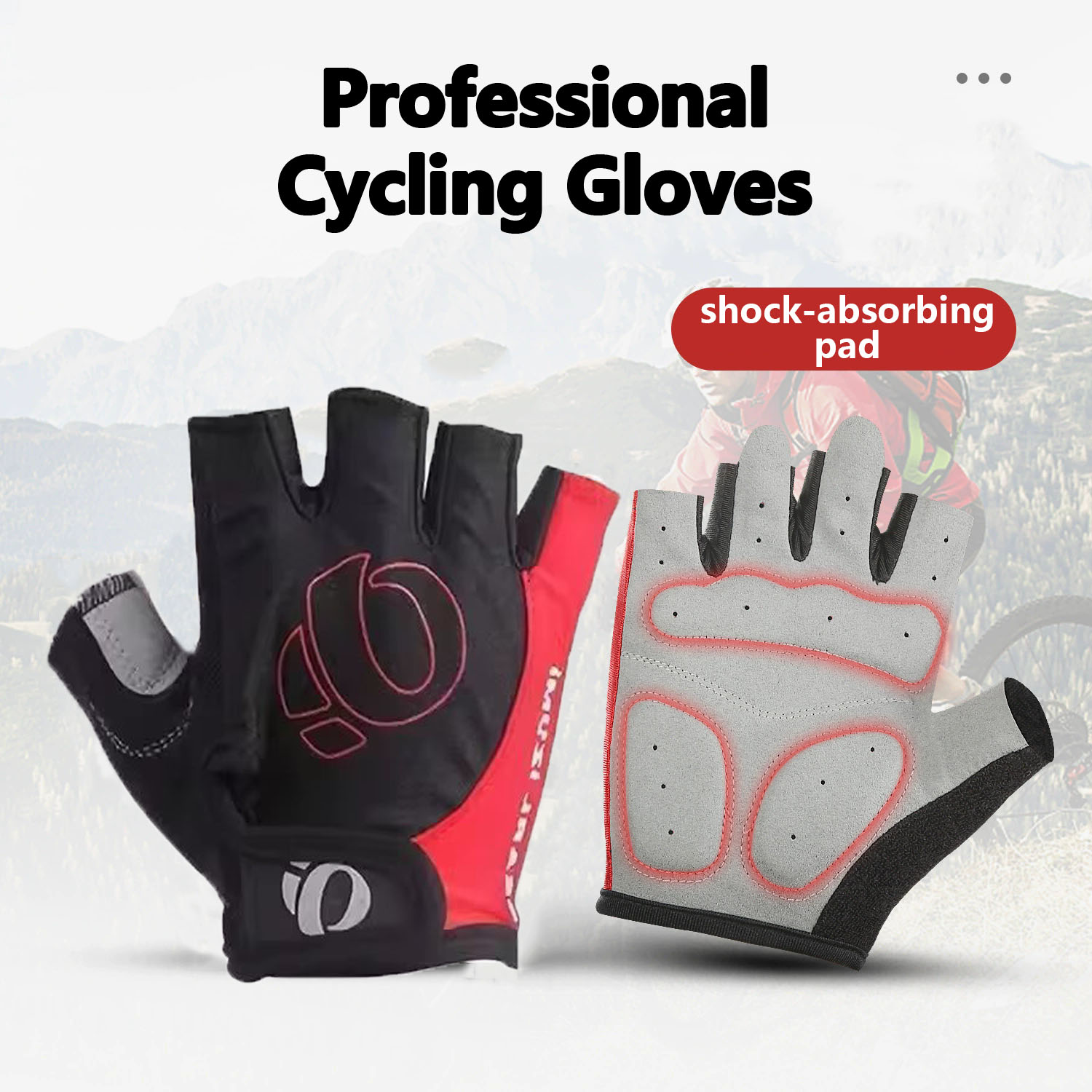 Mountain Biking Gloves - Outdoor-Radfahrhandschuhe mit Stoßdämpfung, Halbfinger-Design für Unisex,