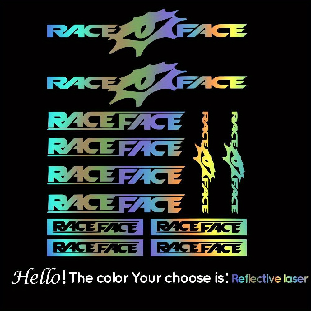 Mountain Biking Races - Race Face Fahrrad-Aufkleber-Set, wasserfeste Vinyl-Aufkleber für